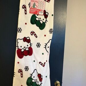 Hello Kitty Holiday Plush Blanket with Red and Green